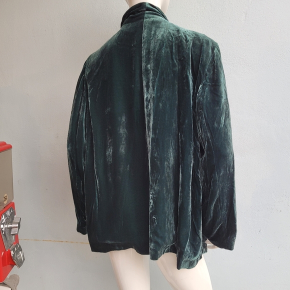 Eileen Fisher Pine Velvet Angled Shaped Jacket Size XL MSRP $418 - Picture 3 of 9